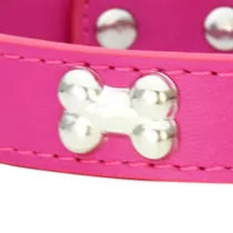 Small pink leather collar