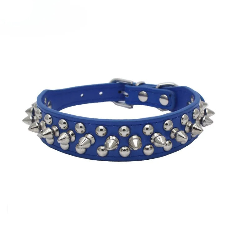 Spiked leather dog collar