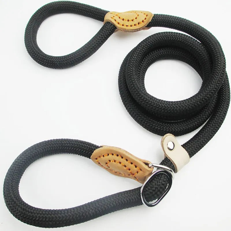 Black rope dog leash