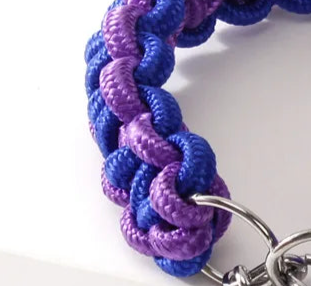 Braided rope dog collar