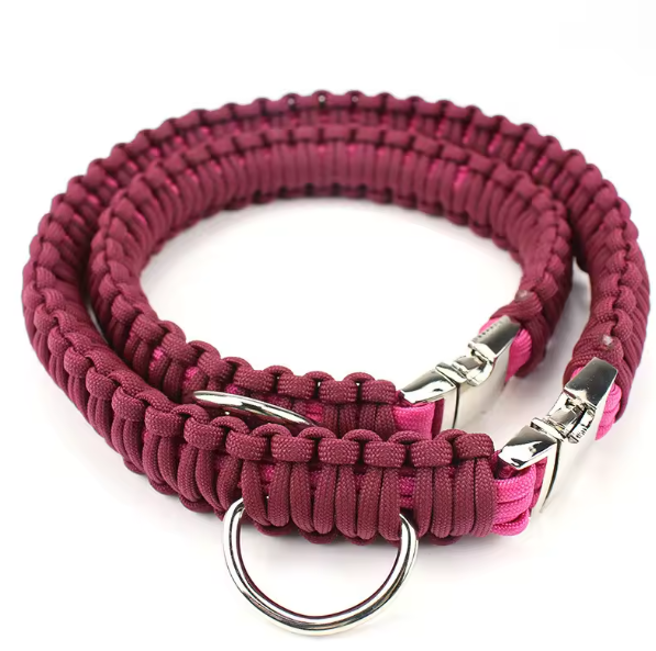 Wide paracord dog collar