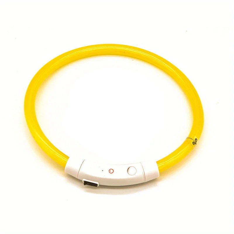 Bright yellow dog collar