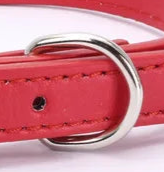 Small red leather dog collar