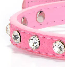 Pink studded dog collar