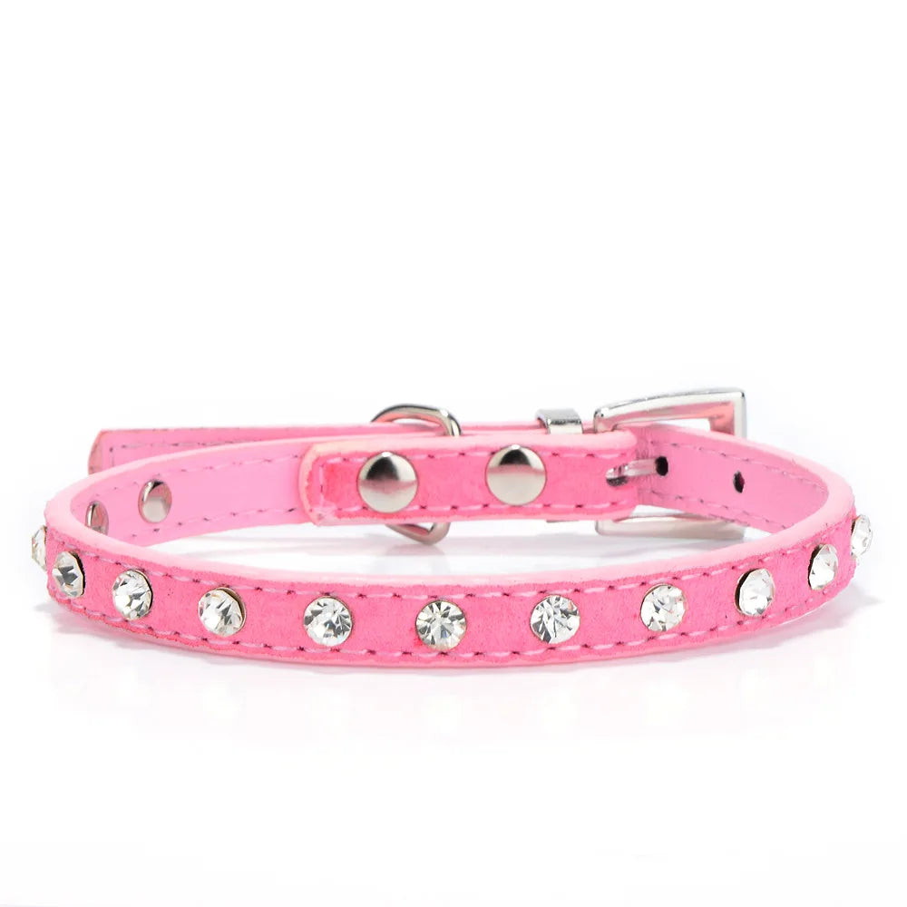 Pink studded dog collar