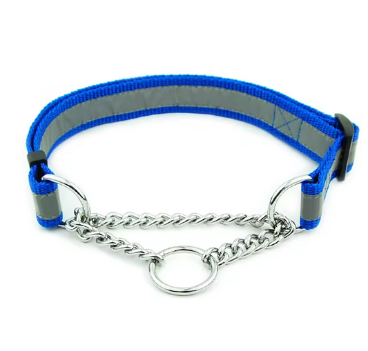 Reflective martingale dog collar