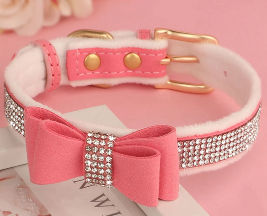 Pink bling dog collar