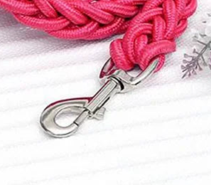 Pink rope dog lead