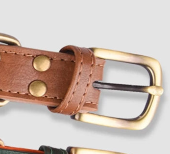 Tan leather dog collar