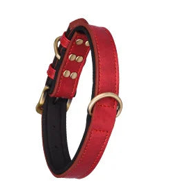 Round leather dog collar