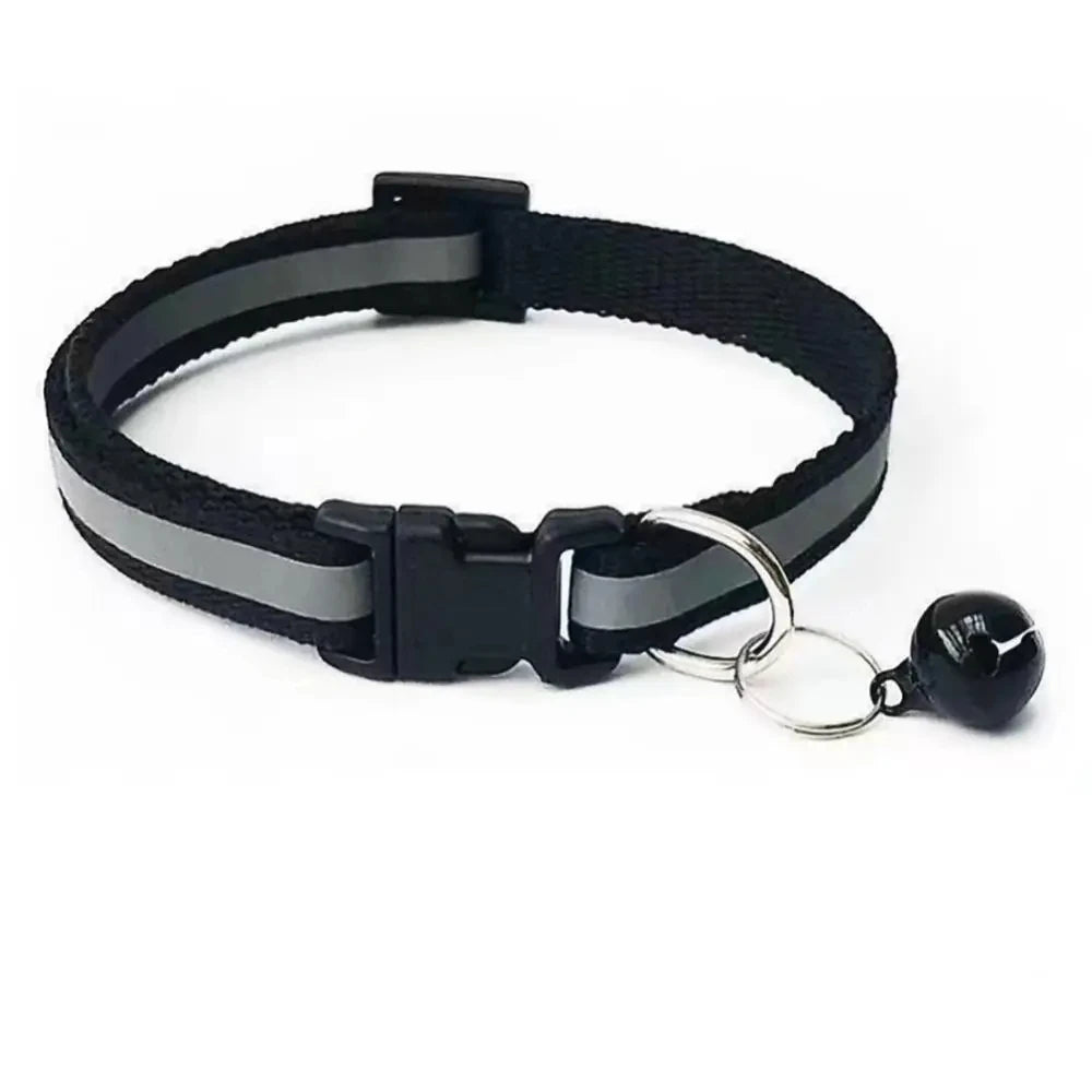 Black reflective dog collar