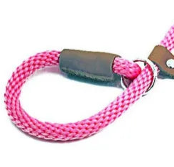 Pink rope dog collar