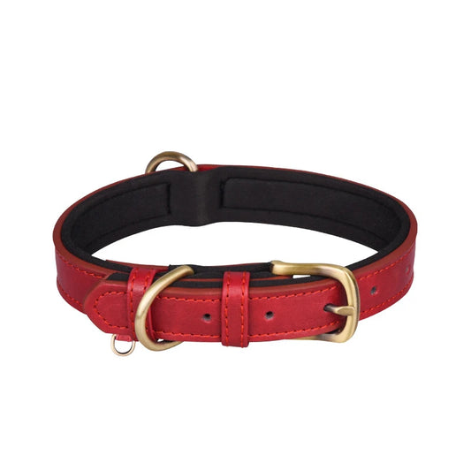 Round leather dog collar