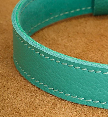 Turquoise leather dog collar