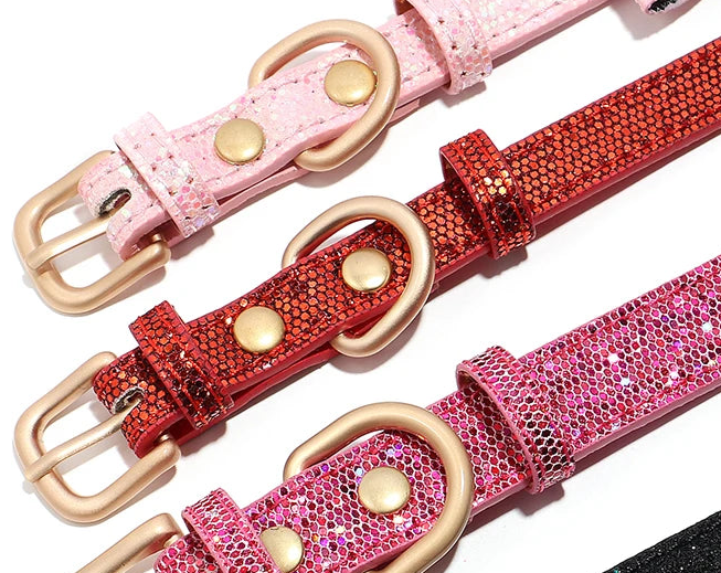 Red glitter dog collar