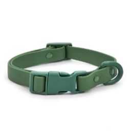 Dark green dog collar and lead