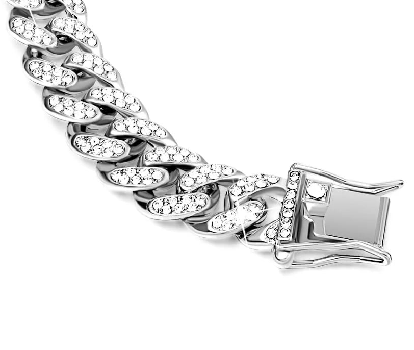 Dog collar chain silver