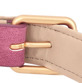 Pink leather dog collar