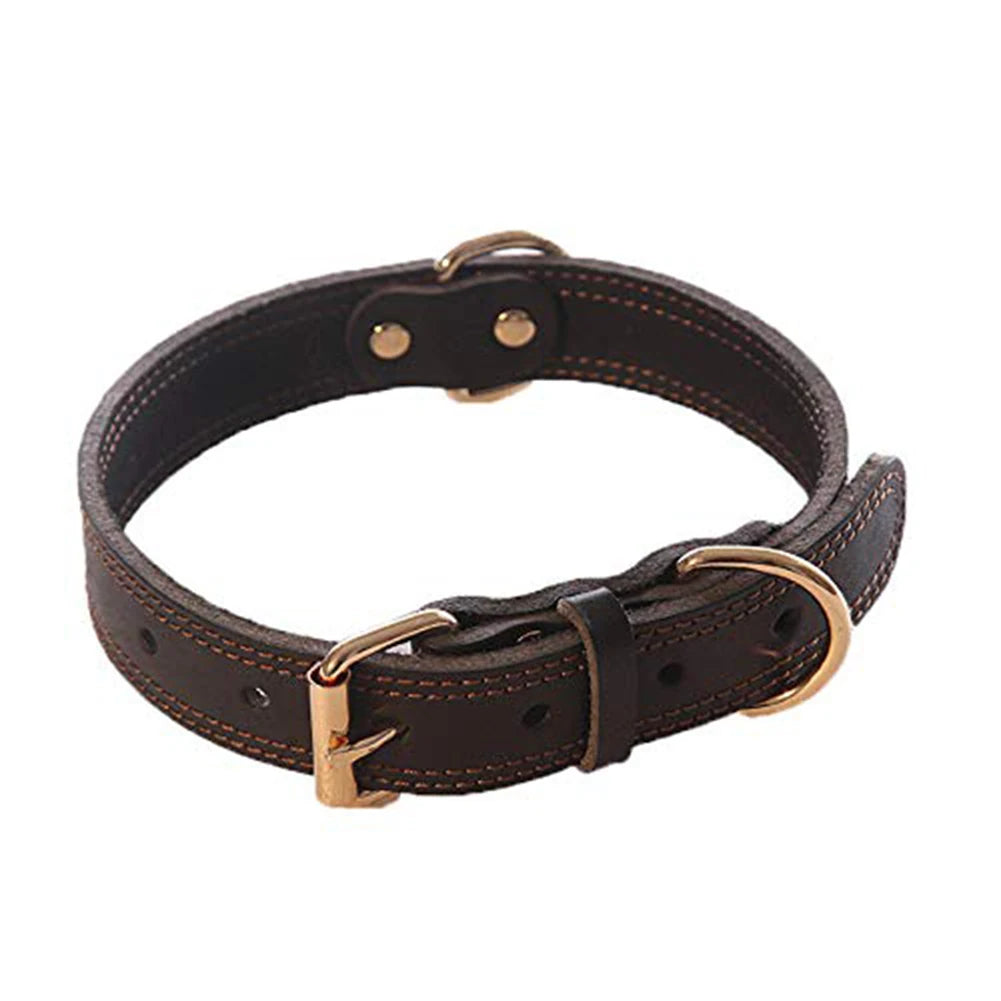 Heavy duty leather dog collar