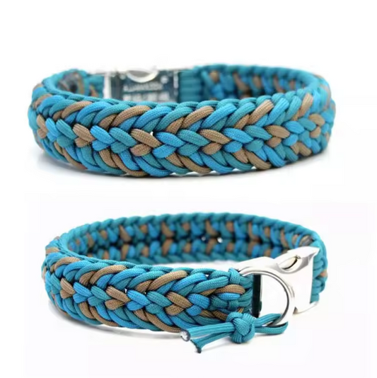 3 color paracord dog collar