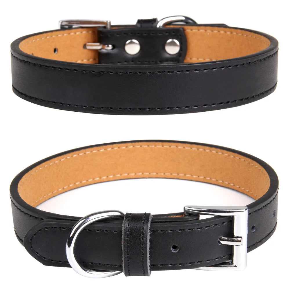 Soft leather dog collar