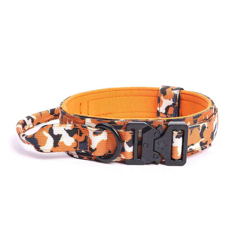 Orange camouflage dog collar